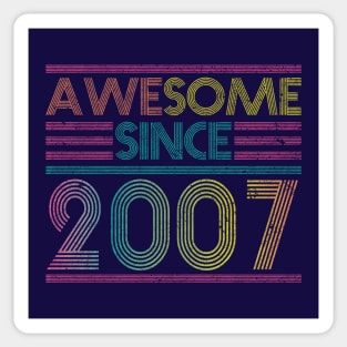 Awesome Since 2007 // Funny & Colorful 2007 Birthday Sticker